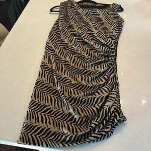 Black and brown striped mini dress